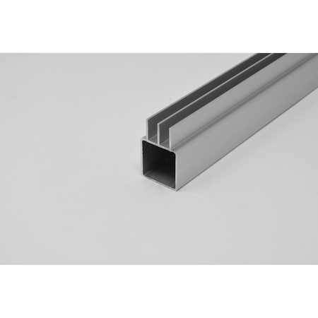 Eztube Upper Sliding Door Track Extrusion for 1/4in Panel Panel  Silver, 48in L x 1in W x 1in H 100-240U-4